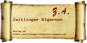 Zeitlinger Algernon névjegykártya